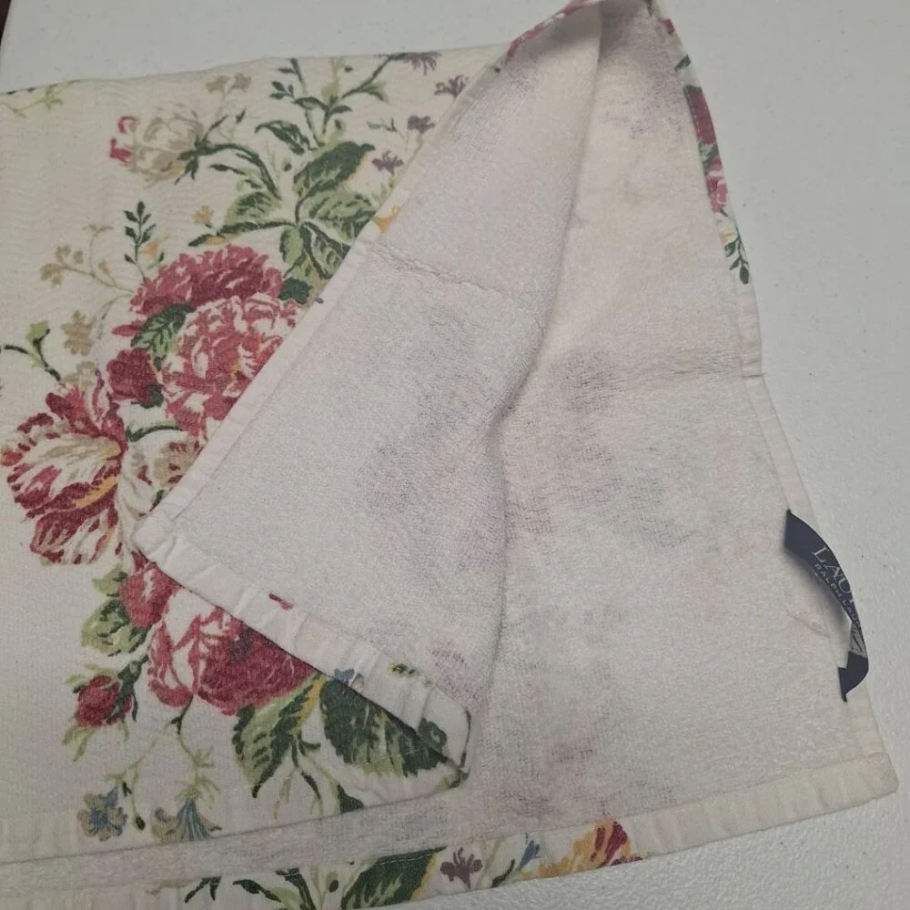 Ralph Lauren Floral Hand Towels Match Set Pair Designer Bath Spring‎ Flowers